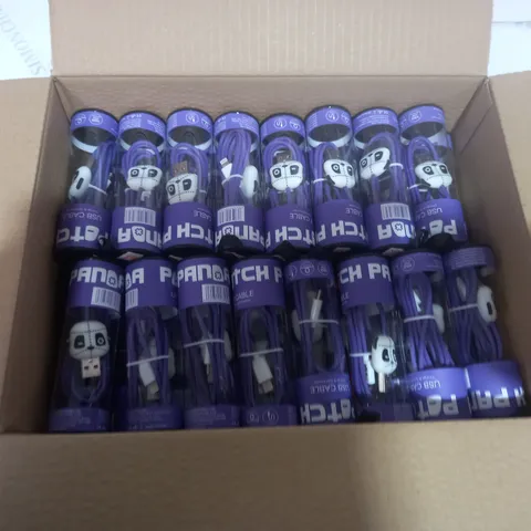 BOX OF APPROXIMATELY 90 PANDA USB (IPHONE) CABLE - PURPLE