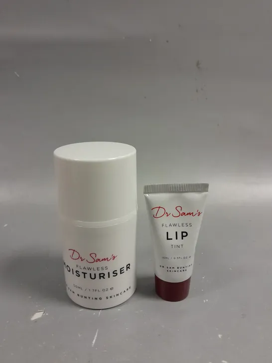 SET OF 2 DR SAMS HEALTH AND BEAUTY PRODUCTS TO INCLUDE 5% NIACINAMIDE MOISTURISER (50ML) AND LIP TINT (15ML).