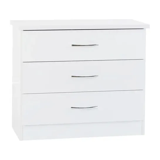 BOXED NEVADA 3 DRAWER CHEST IN WHITE 