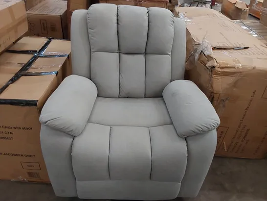 DESIGNER GREY FABRIC ELECTRIC RECLINING ARMCHAIR (1 ITEM)