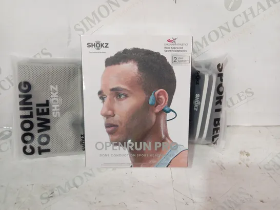 SHOKZ OPENRUN PRO BONE CONDUCTION SPORT HEADPHONES IN BLUE