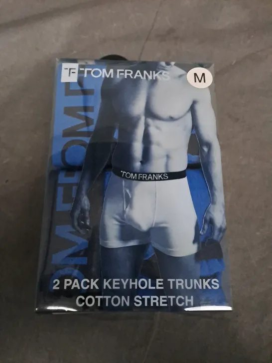 BOX OF APPROXIMATELY 20 PACKS OF TOM FRANKS BOXER SHORTS  - SIZES VARY 