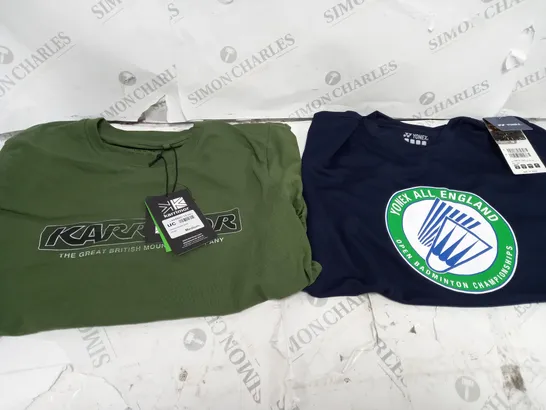 2 X MEDIUM MENS TOPS INCLUDING KARRIMOR & YONEX