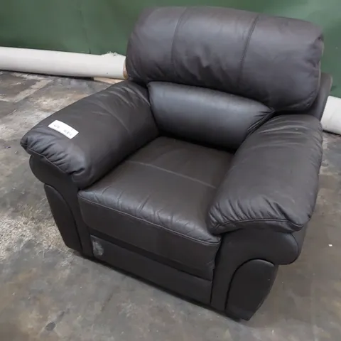 DESIGNER EASY CHAIR BROWN LEATHER 