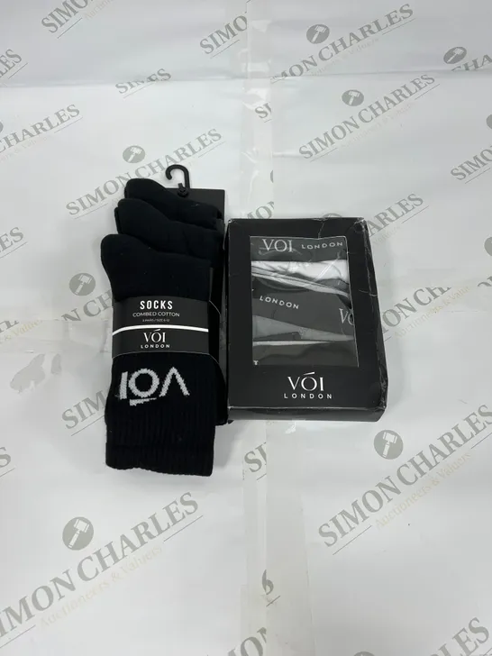 VOI LONDON SOCKS SIZE 6-12 3PC & UNDERWEAR SIZE XL