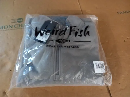 BAGGED WEIRDFISH HUDSON 1/4 ZIP MICRO FLEECE IN GREY - L