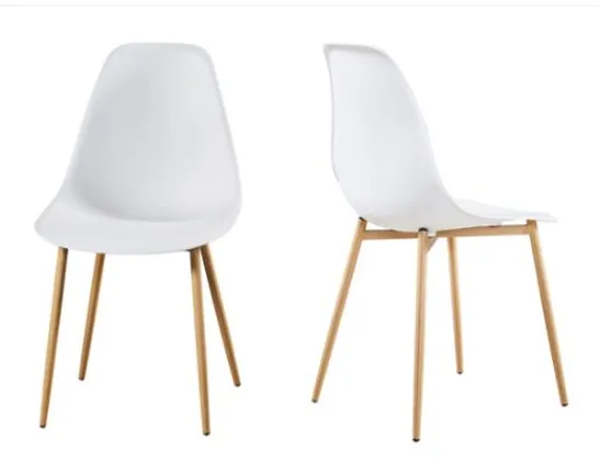 APPROXIMATELY TEN BRAND NEW BOXED ASTRID WHITE DINING CHAIRS WITH WOODEN LEGS(TWO BOXES)