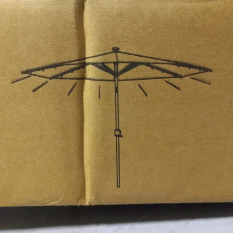 BOXED 9FT PATIO UMBRELLA WITH LED LIGHT BEIGE - COLLECTION ONLY