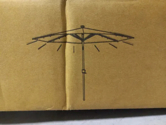 BOXED 9FT PATIO UMBRELLA WITH LED LIGHT BEIGE - COLLECTION ONLY