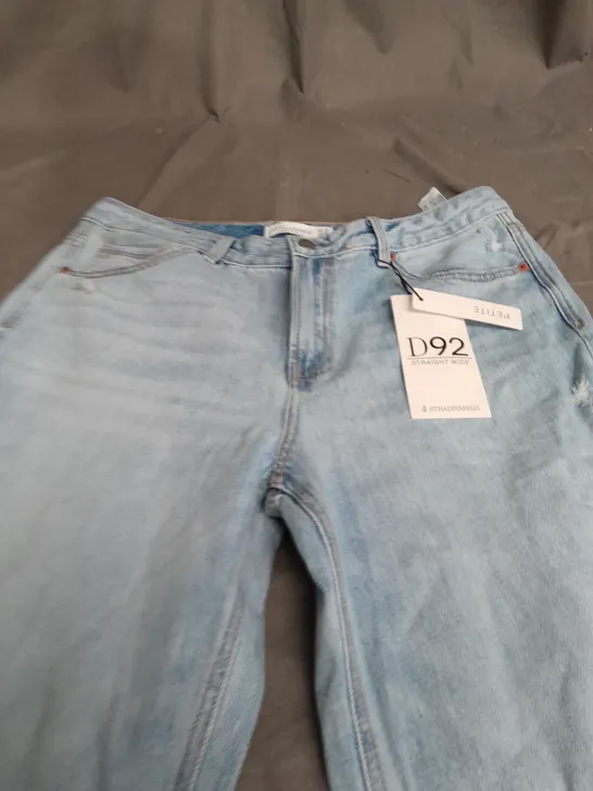 STRADIVARIUS STRAIGHT WIDE DENIM JEANS - UK 14