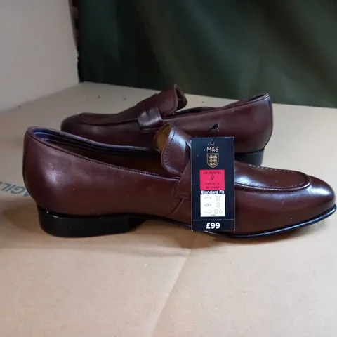 M&S BROWN FORMAL SHOES - SIZE 9