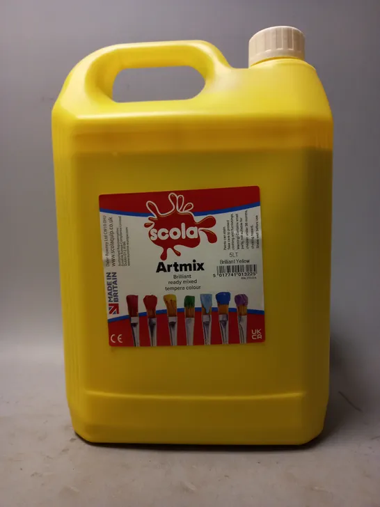 SCOLA ARTMIX READY MIXED PAINT IN BRILLIANT YELLOW (5L) - COLLECTION ONLY