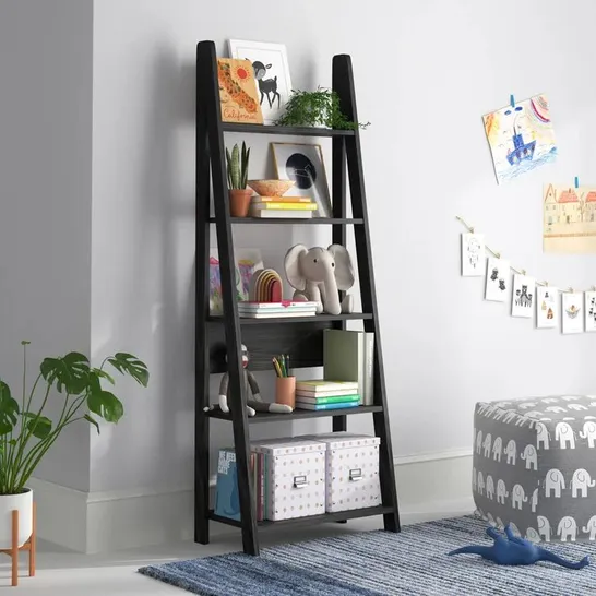 BOXED LADDER BOOKCASE - BLACK (1 BOX)