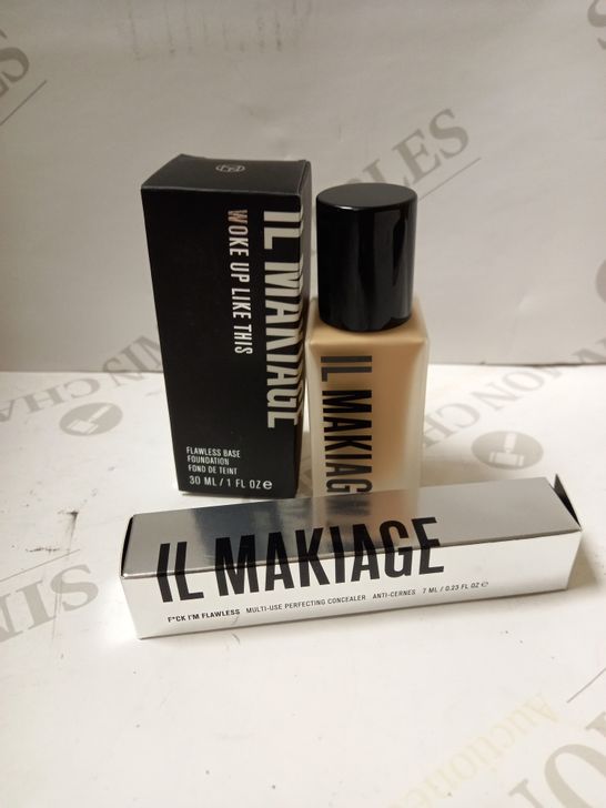 LOT OF 2 IL MAKIAGE PRODUCTS TO INCLUDE 035 WOKE UP LIKE THIS FOUNDATION & PERFECTING CONCEALER 