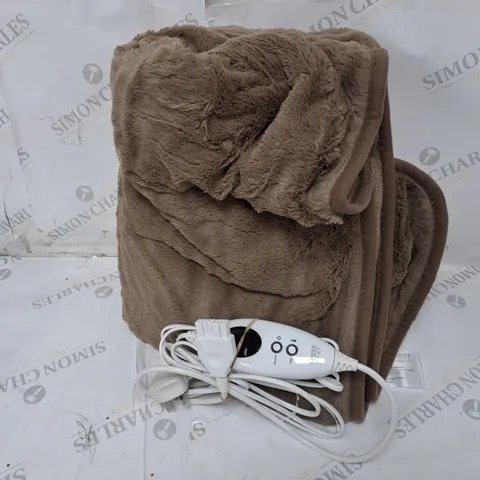 COZEE HOME VELVETSOFT HEATED BLANKET IN DARK TAUPE