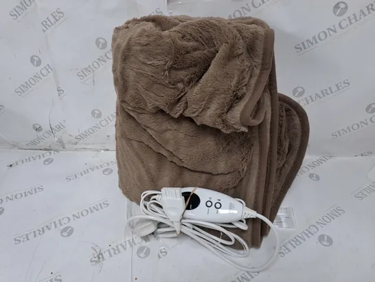 COZEE HOME VELVETSOFT HEATED BLANKET IN DARK TAUPE