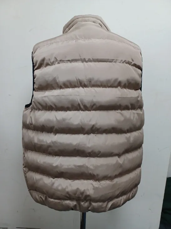 UNBRANDED SAND COLOURED GILET WITH CHECKERED INSIDE 