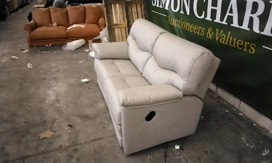 QUALITY BRITISH DESIGNED & MANUFACTURED G PLAN CREAM LEATHER ELECTRIC RECLINING 2 SEATER SOFA