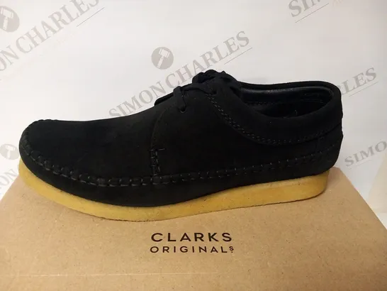 BOXED CLARKS ORIGINALS WEAVER BLACK SUEDE SIZE 9.5 