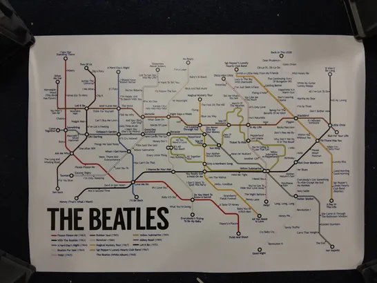 THE BEATLES UNDERGROUND MAP SONG LIST POSTER 