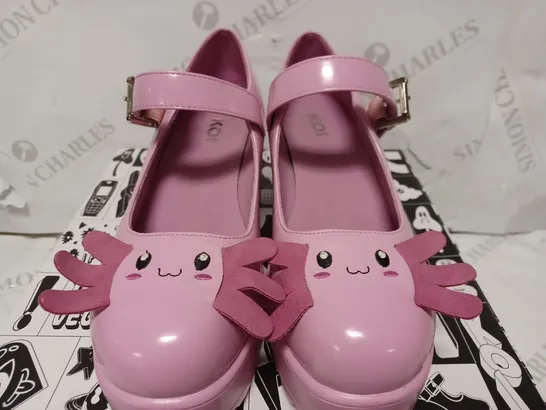 PAIR OF BRAND NEW KOI VEGAN DESIGNER TIRA MARY JANES ‘THE TWO LITTLE PIGGIES EDITION’ IN PINK - SIZE 6