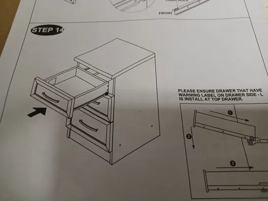 BOXED GRADE 1 CAMBERLEY 3 DRAWER CHEST - WHITE RRP £79