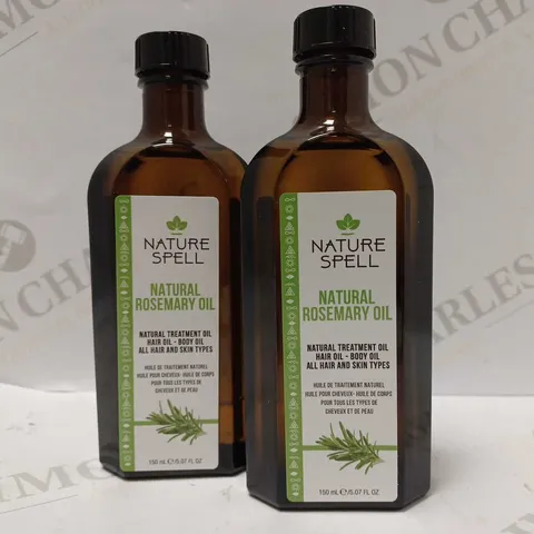 LOT OF 2 X 150ML NATURE SPELL NATURAL ROSEMARY OIL 