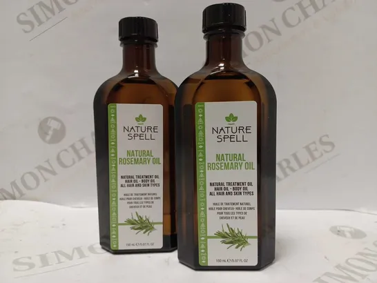 LOT OF 2 X 150ML NATURE SPELL NATURAL ROSEMARY OIL 