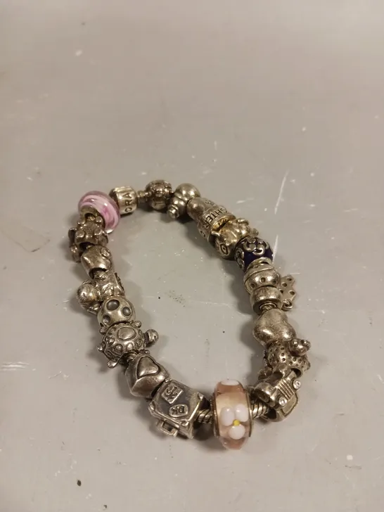 ROPE CHAIN CHARM BRACELET WITH VARIOUS CHARMS 