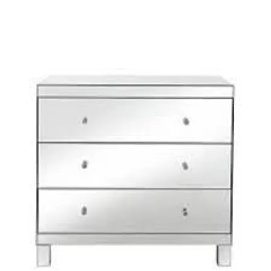 BOXED PARISIAN 3 DRAWER WIDE CHEST MIRRORED ( 1 BOX )  RRP £289