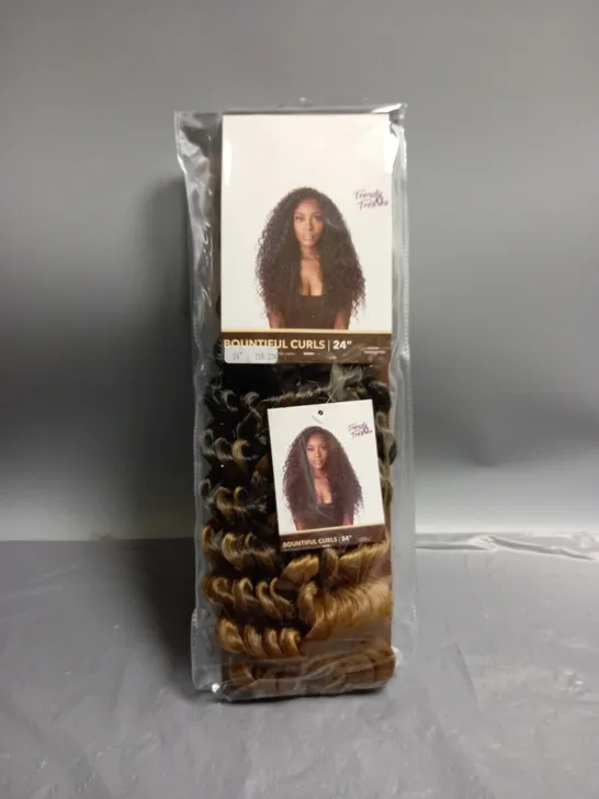 LOT OF 5 TRENDY TRESSES 24" BOUNTIFUL CURLES BRAIDING HAIR IN DARK BROWN TO CARAMEL OMBRE 