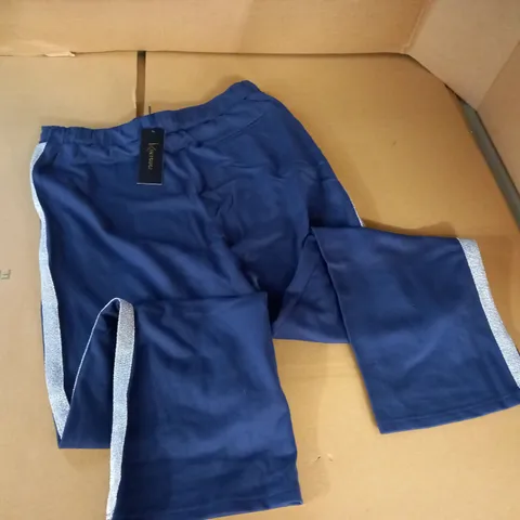 BRAND NEW KINTSUGI NAVY JOGGING BOTTOMS WITH SILVER SIDE SEAM AND POCKETS - 14