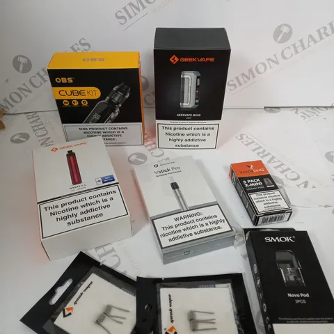 APPROXIMATELY 20 VAPES & E-CIGARETTES TO INCLUDE - GEEKVAPE - VAPORESSO  - ASPIRE
