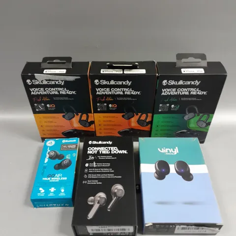 APPROXIMATELY 20 ASSORTED SKULL CANDY & JLAB WIRELESS EARPHONES 