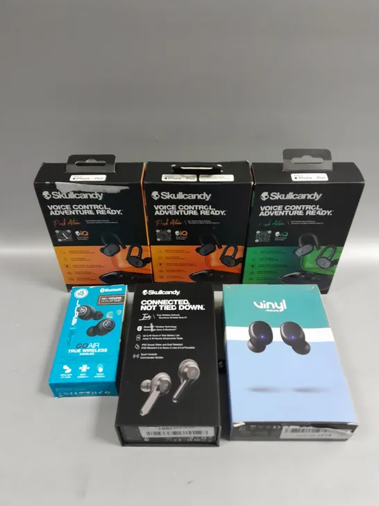 APPROXIMATELY 20 ASSORTED SKULL CANDY & JLAB WIRELESS EARPHONES 