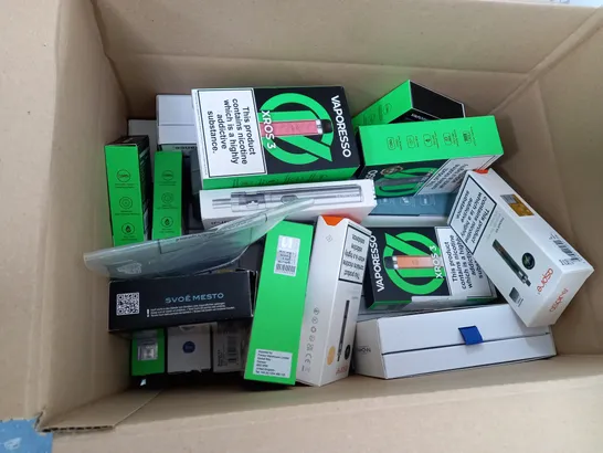 BOX OF 30 ASSORTED E-CIGARATTES TO INCLUDE VAPEROSSO , GEEKVAPE , INNOKIN ETC.