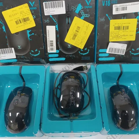 LOT OF 3 RAPOO V16 OPTICAL GAMING MOUSE