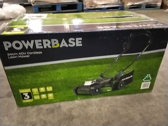 BOXED POWERBASE 34CM 40V CORDLESS MOWER