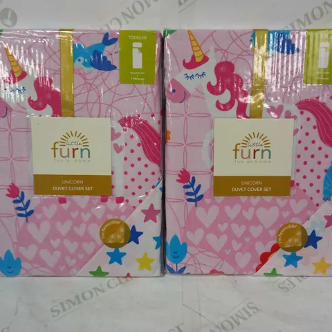 LOT OF 2 LITTLE FURN UNICORN DUVET COVER SET