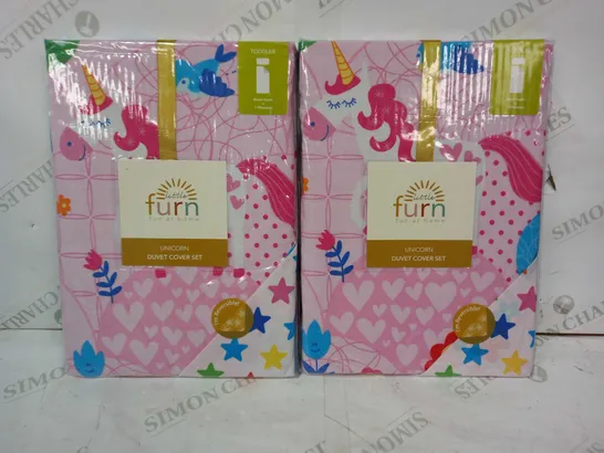 LOT OF 2 LITTLE FURN UNICORN DUVET COVER SET