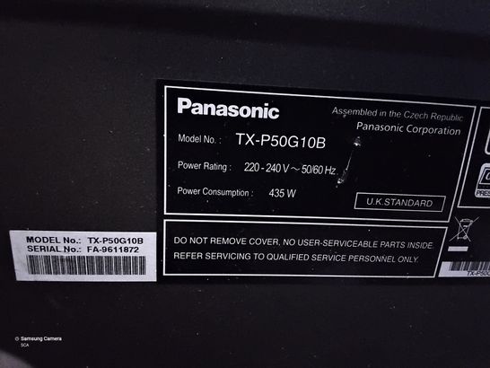 PANASONIC TX-P50G10B TELEVISION WITH WALL MOUNT & REMOTE