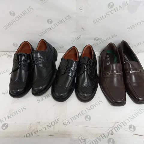 5 PAIRS OF DRESS SHOES IN VARIOUS STYLES AND SIZES TO INCLUDE SIZES 6, 7, 9