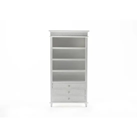 BOXED MINDAUGAS 190CM H × 100CM SOLID WOOD STANDARD BOOKCASE