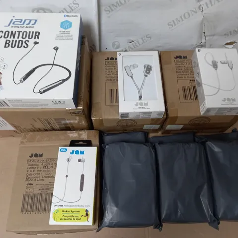 LOT OF 23 ASSORTED BOXED AS NEW JAM WIRELESS EARPHONES - VARIOUS STYLES