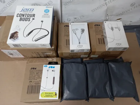 LOT OF 23 ASSORTED BOXED AS NEW JAM WIRELESS EARPHONES - VARIOUS STYLES