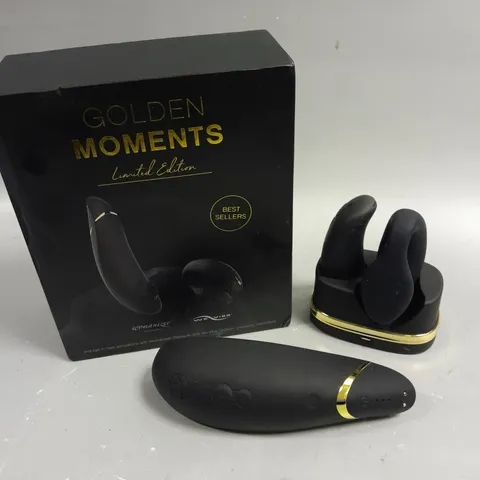 BOXED GOLDEN MOMENTS BEST SELLERS COLLECTION TO INCLUDE WOMANIZER CLITORAL STIMULATOR & WE-VIBE CHORUS COUPLE VIBRATOR 