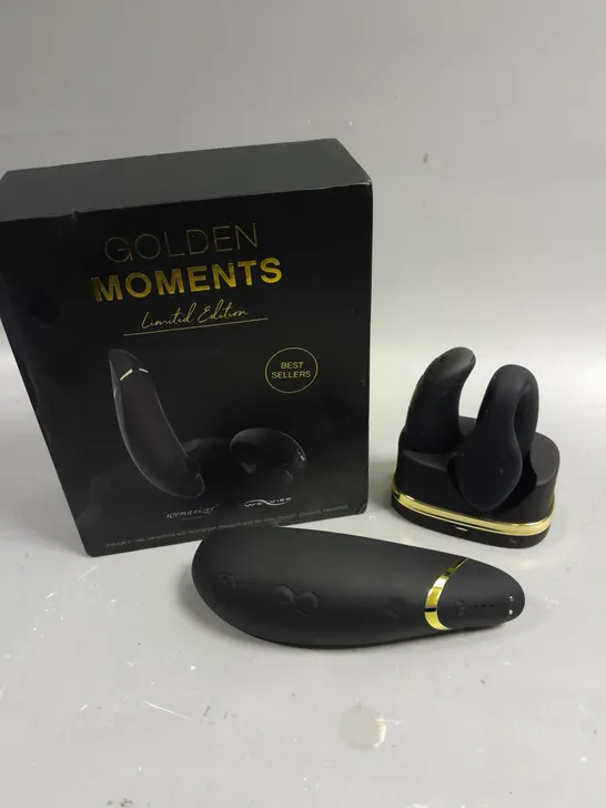 BOXED GOLDEN MOMENTS BEST SELLERS COLLECTION TO INCLUDE WOMANIZER CLITORAL STIMULATOR & WE-VIBE CHORUS COUPLE VIBRATOR 