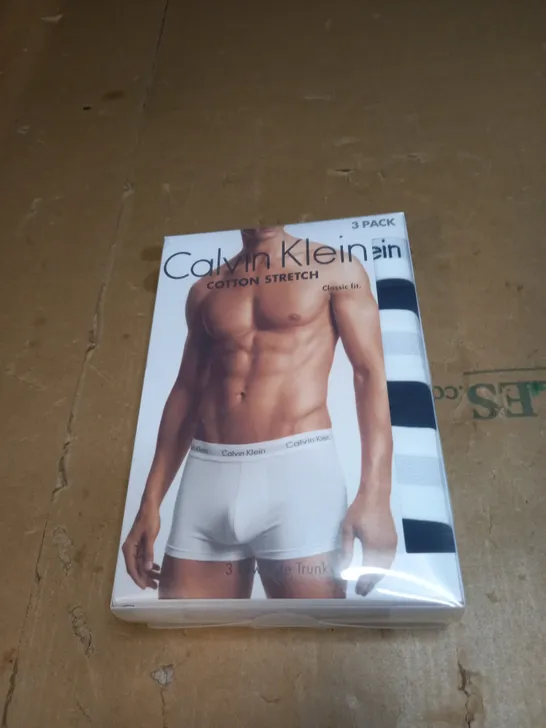 BOX OF 3 CALVIN KLEIN COTTON STRETCH LOW RISE TRUNKS SIZE L 