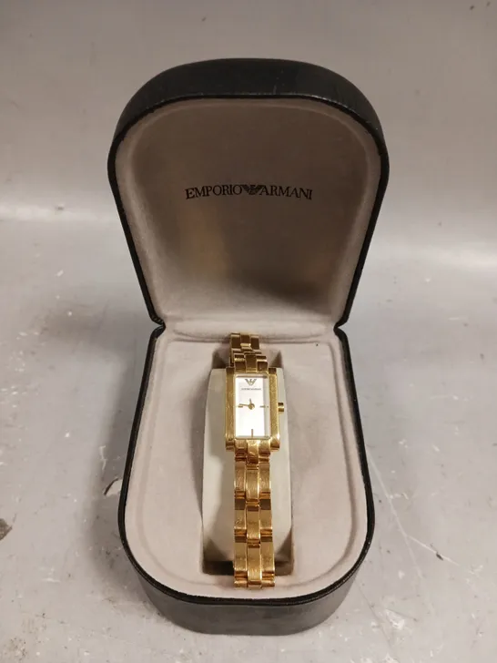 EMPORIO ARMANI WHITE SQUARE DIAL WATCH 