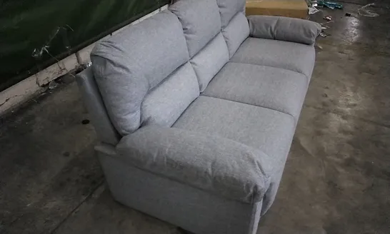 DESIGNER LIGHT GREY FABRIC 3 SEATER SOFA